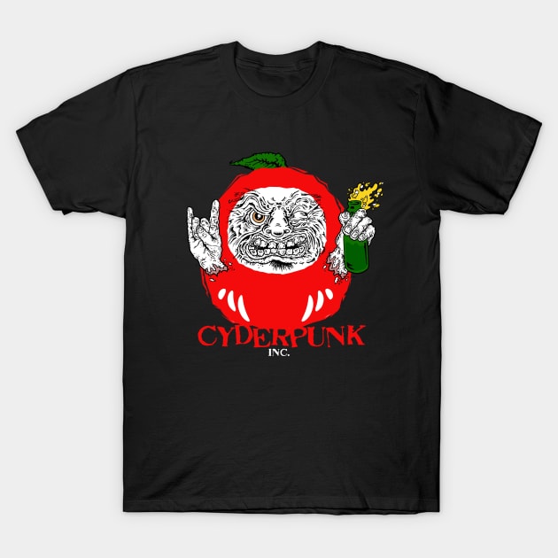 CYDERPUNK DARUMA black T-Shirt by CYDERPUNK-INC.